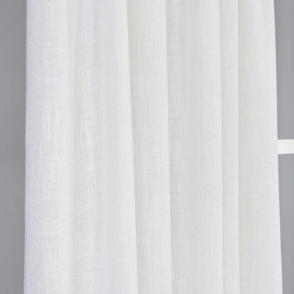 Gardiner Enfärgade<Fondaco Alan Offwhite Gardiner med Linne-look och Tungt Fall