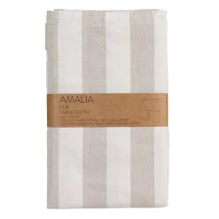 Bordsduk<Fondaco Amalia beige randig bordsduk i återvunnet material 140x300cm