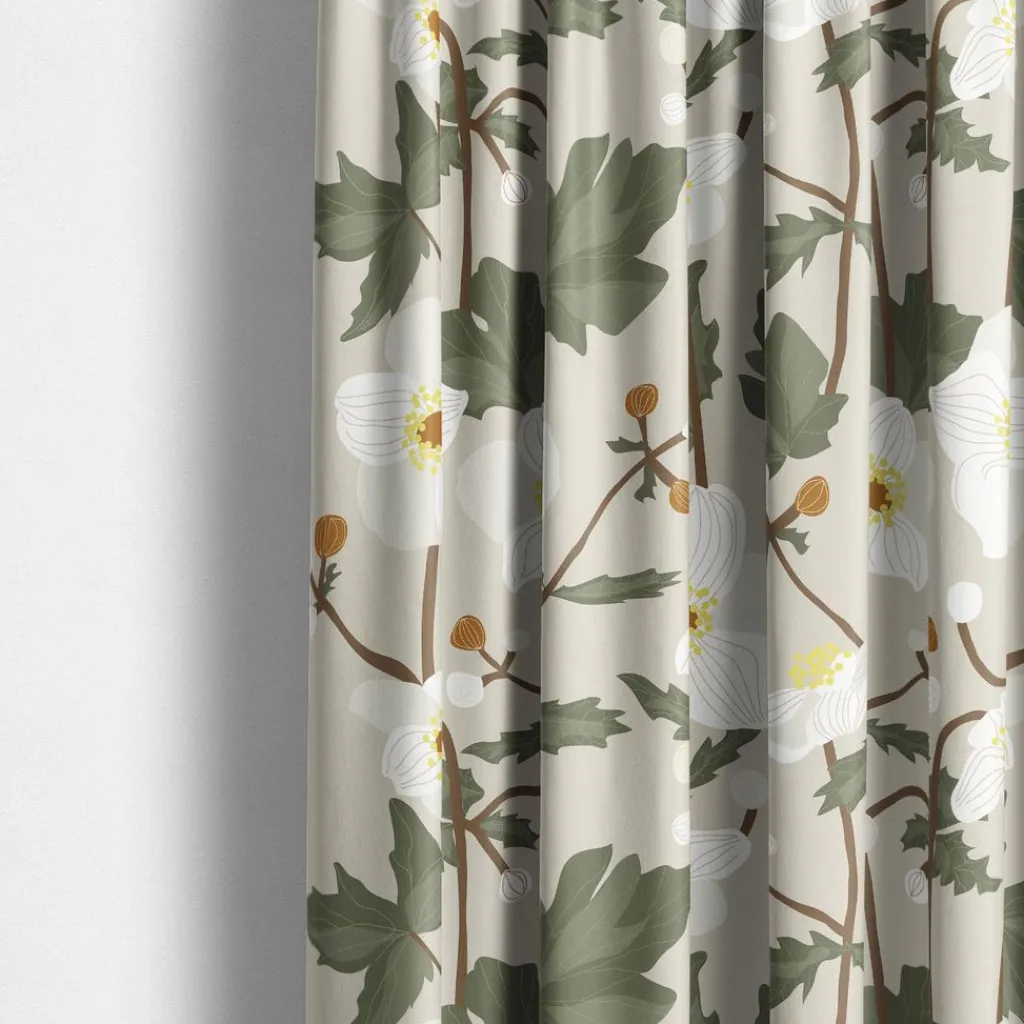Gardintyger Mönstrade|Arvidssons Textil<Arvidssons textil Anemon beige tyg