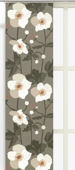 Panelgardiner<Arvidssons textil Anemon grön panelgardiner