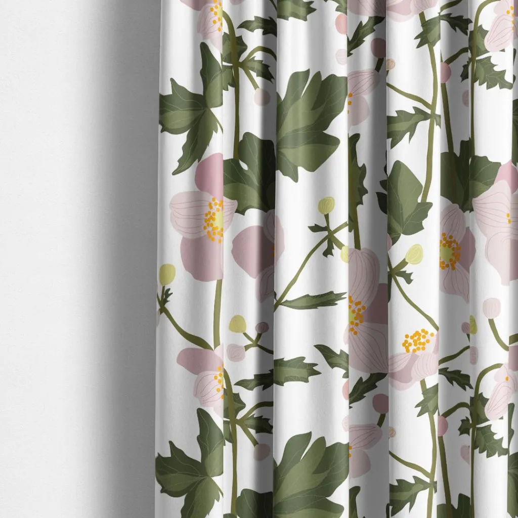 Gardintyger Mönstrade|Arvidssons Textil<Arvidssons textil Anemon rosa tyg