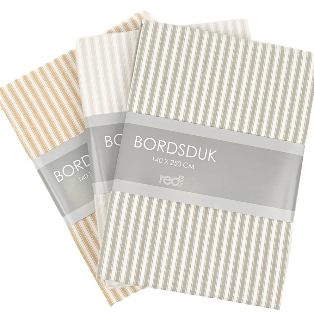 Bordsduk<Redlunds Anna Bordsduk Grön – Randig duk i bomull 140x250 cm