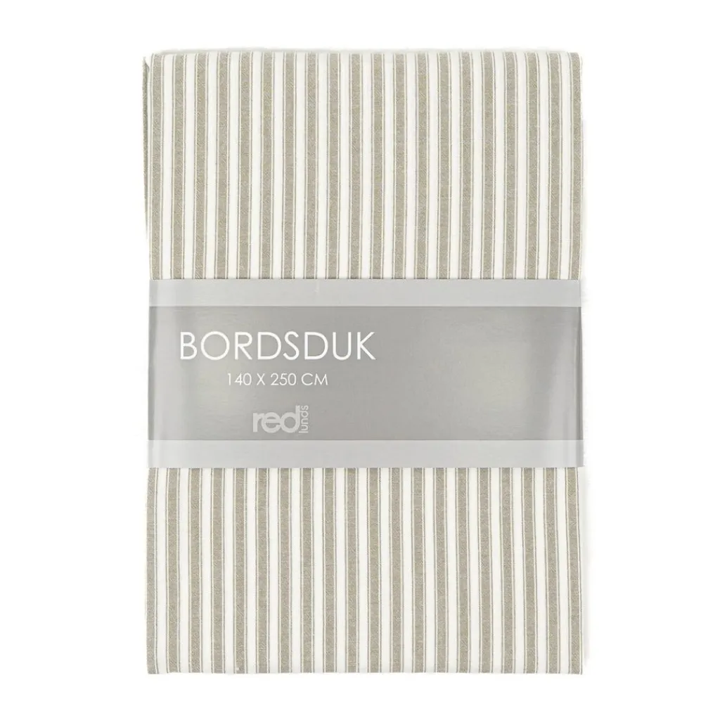 Bordsduk<Redlunds Anna Bordsduk Grön – Randig duk i bomull 140x250 cm