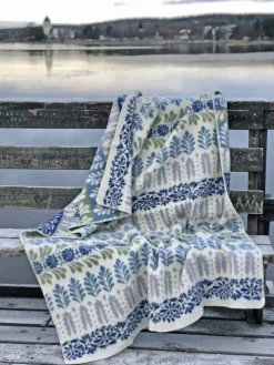 Ullfiltar<Kerstin Landström Design Arvet blå-grön ullfilt 130x180cm -