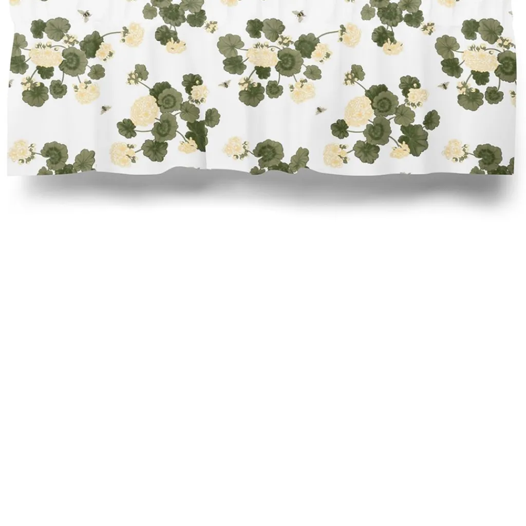 Gardinkappor Mönstrade<Arvidssons textil Astrid Vanilj Gardinkappa Metervara med Pelargoner