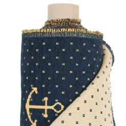 Mönstrade Möbeltyger<Nordisk Textil AUŠRA Marin – Möbeltyg med ankare och klassisk känsla