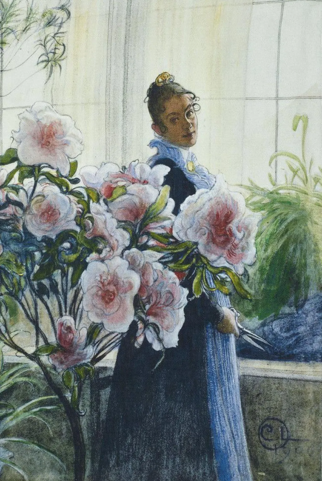 Kökshandduk<Svanefors Azalea kökshandduk - Carl Larsson