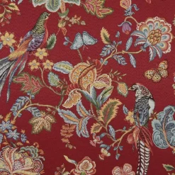 Blommiga Möbeltyger|Mönstrade Möbeltyger<Nordisk Textil Bailey röd gobeläng