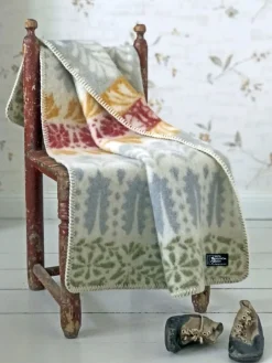 Babyfiltar<Kerstin Landström Design Barnfilt Arvet ockra-röd i lammull -