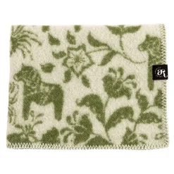 Babyfiltar|Ullplädar<Arvidssons textil Barnfilt Leksand grön 65x95cm med dalahästar och kurbits