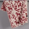 Babyfiltar|Ullplädar<Arvidssons textil Barnfilt Leksand röd 65x95cm med dalahästar och kurbits
