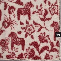 Babyfiltar|Ullplädar<Arvidssons textil Barnfilt Leksand röd 65x95cm med dalahästar och kurbits