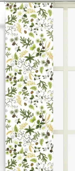Panelgardiner<Arvidssons textil Barr & Blom offwhite/grön - panelgardiner
