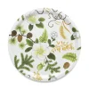 Brickor<Arvidssons textil Barr & Blom offwhite-grön rund bricka Ø31cm