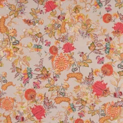 Gardintyger Mönstrade<Nordisk Textil Bengale beige blommigt gardintyg