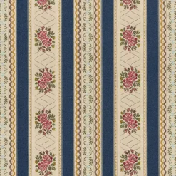 Randiga Möbeltyger|Rutor & Ränder<Nordisk Textil Bianca mörkblå randigt stiltyg för möbelklädsel
