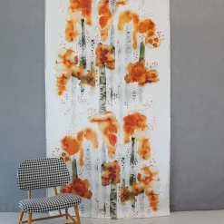 Gardintyger Mönstrade|Arvidssons Textil<Arvidssons textil Björkar orange tyg
