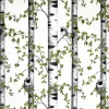 Arvidssons Textil|Gardintyger Mönstrade<Arvidssons textil Björkdungen vit tyg