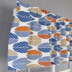 Gardinkappor Mönstrade<Arvidssons textil Blader blå gardinkappa metervara