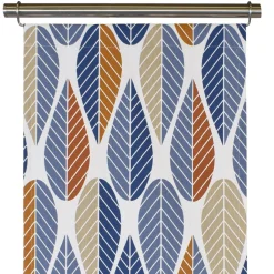 Panelgardiner<Arvidssons textil Blader blå panelgardiner