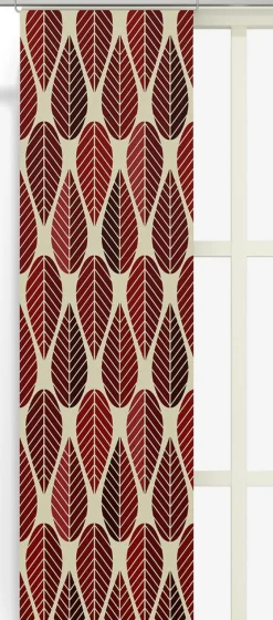 Julgardiner|Panelgardiner<Arvidssons textil Blader culla röd panelgardiner