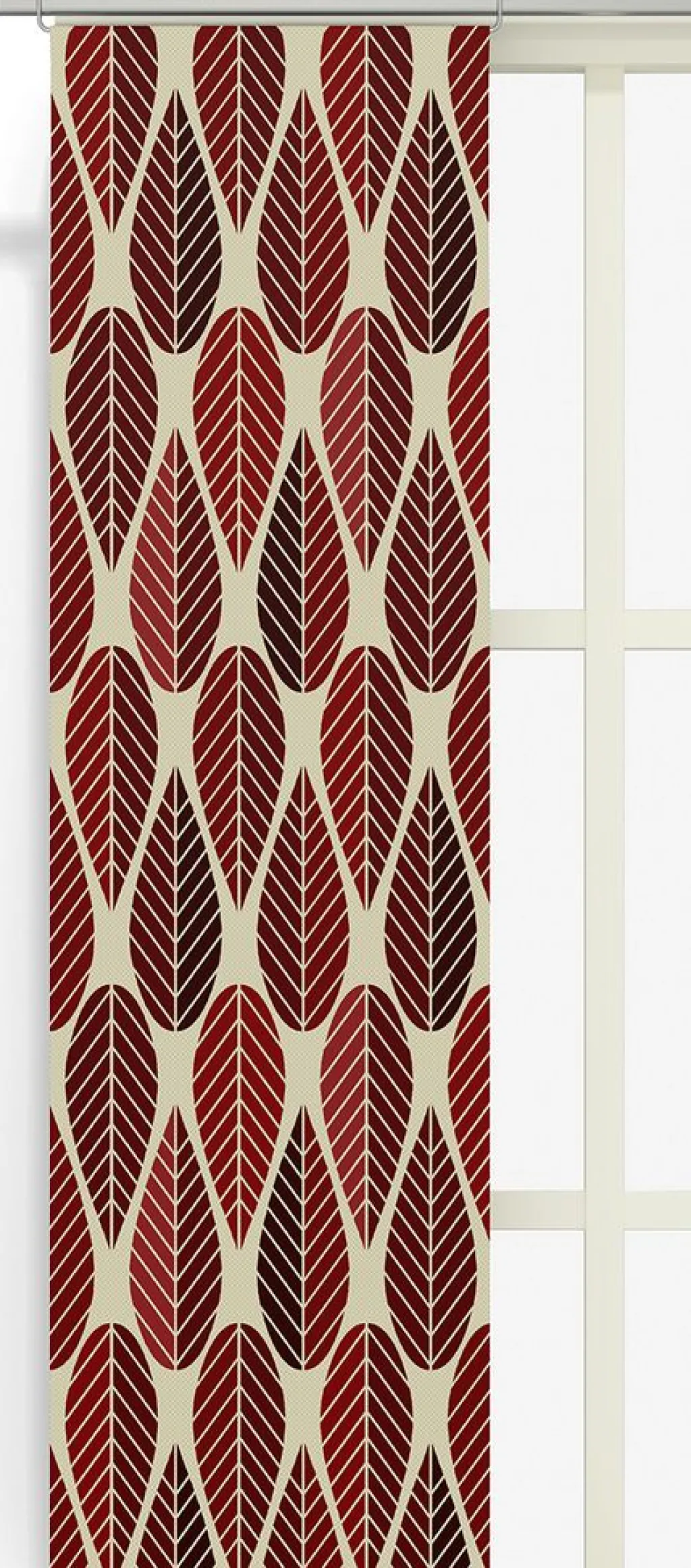 Julgardiner|Panelgardiner<Arvidssons textil Blader culla röd panelgardiner