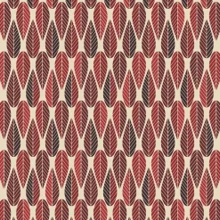 Gardintyger Mönstrade|Arvidssons Textil<Arvidssons textil Blader culla röd tyg