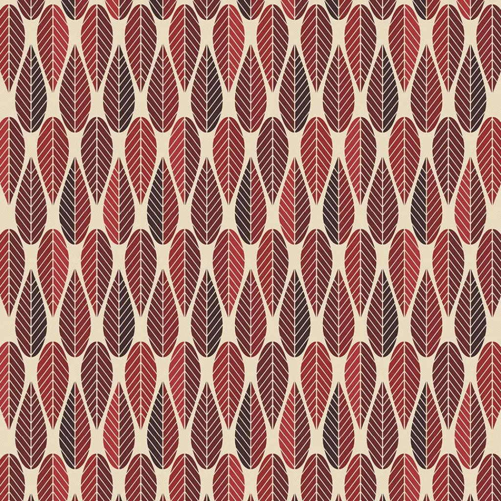 Gardintyger Mönstrade|Arvidssons Textil<Arvidssons textil Blader culla röd tyg