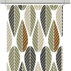 Panelgardiner<Arvidssons textil Blader grön-beige panelgardiner