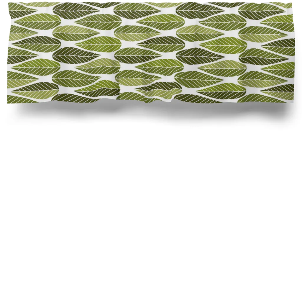 Gardinkappor Mönstrade<Arvidssons textil Blader grön gardinkappa metervara