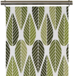 Panelgardiner<Arvidssons textil Blader grön panelgardiner
