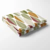 Bordsduk<Arvidssons textil Blader grön-rost bordsduk
