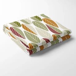 Bordsduk<Arvidssons textil Blader grön-rost bordsduk