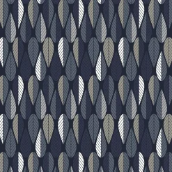 Gardintyger Mönstrade|Arvidssons Textil<Arvidssons textil Blader mörkblå tyg