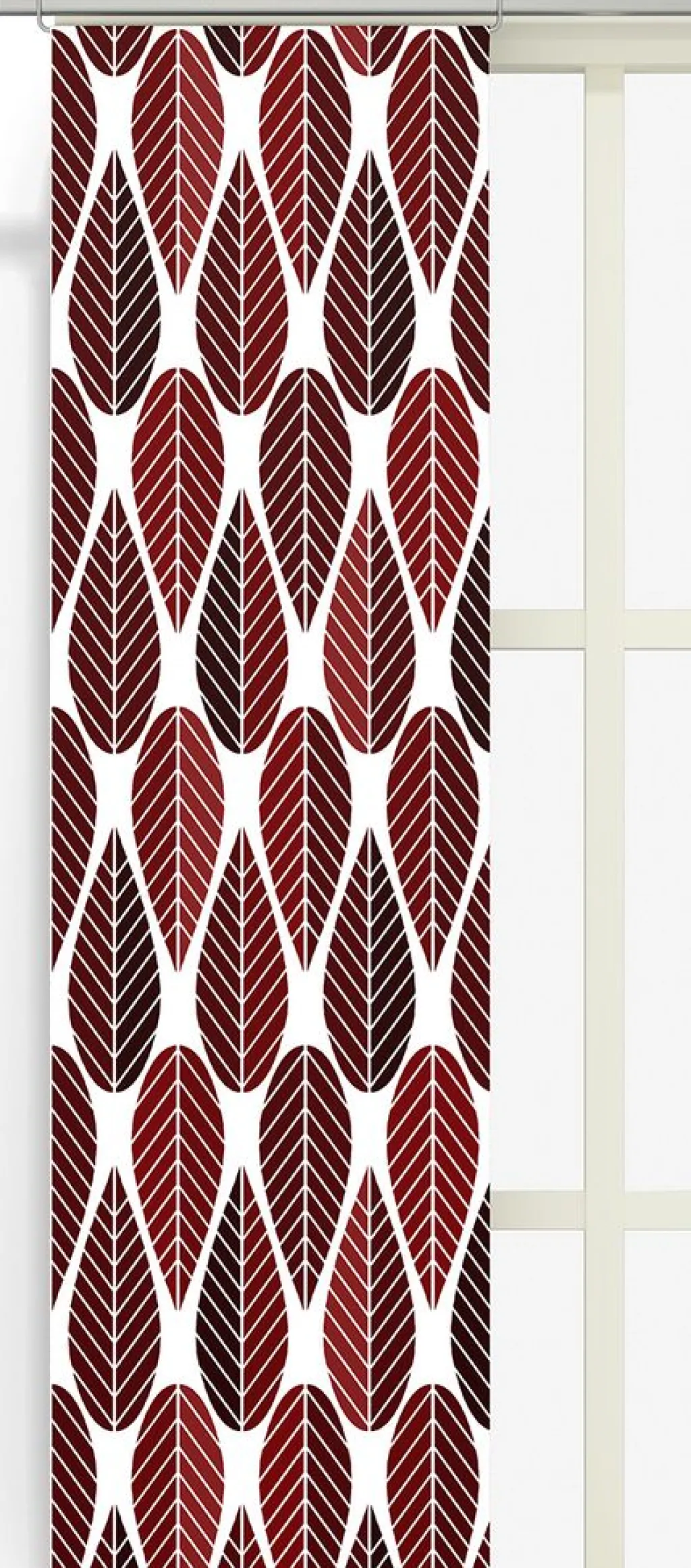Panelgardiner<Arvidssons textil Blader röd panelgardiner
