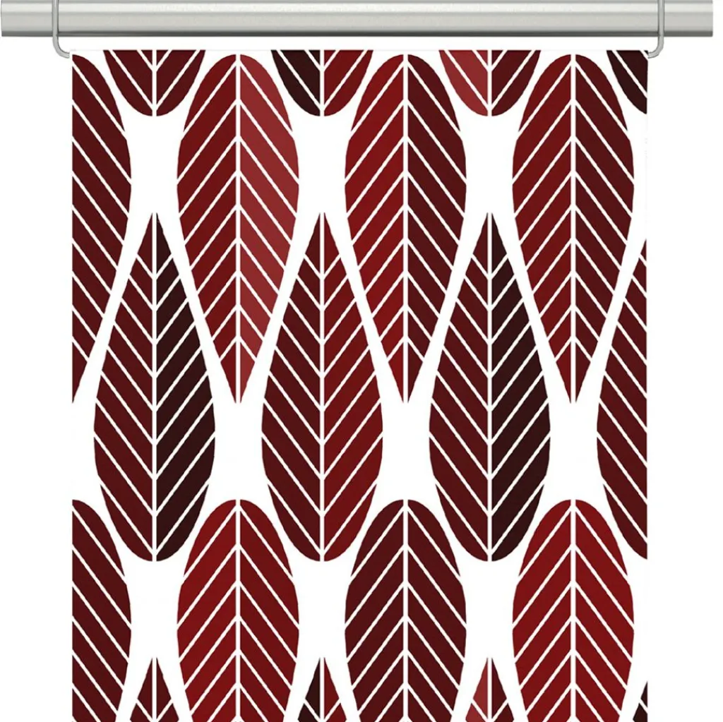 Panelgardiner<Arvidssons textil Blader röd panelgardiner