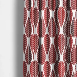 Gardintyger Mönstrade|Arvidssons Textil<Arvidssons textil Blader röd tyg