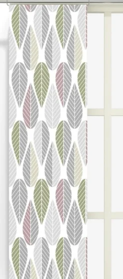 Panelgardiner<Arvidssons textil Blader rosa panelgardiner