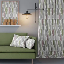 Gardintyger Mönstrade|Arvidssons Textil<Arvidssons textil Blader rosa tyg