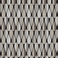 Mönstrade Kuddfodral<Arvidssons textil Blader svart kuddfodral
