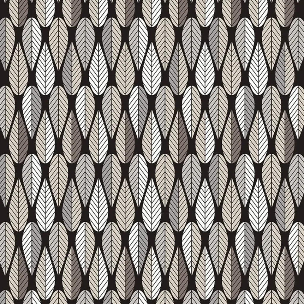 Mönstrade Kuddfodral<Arvidssons textil Blader svart kuddfodral