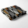 Bordsduk<Arvidssons textil Blader svart-orange bordsduk
