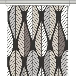 Panelgardiner<Arvidssons textil Blader svart panelgardiner