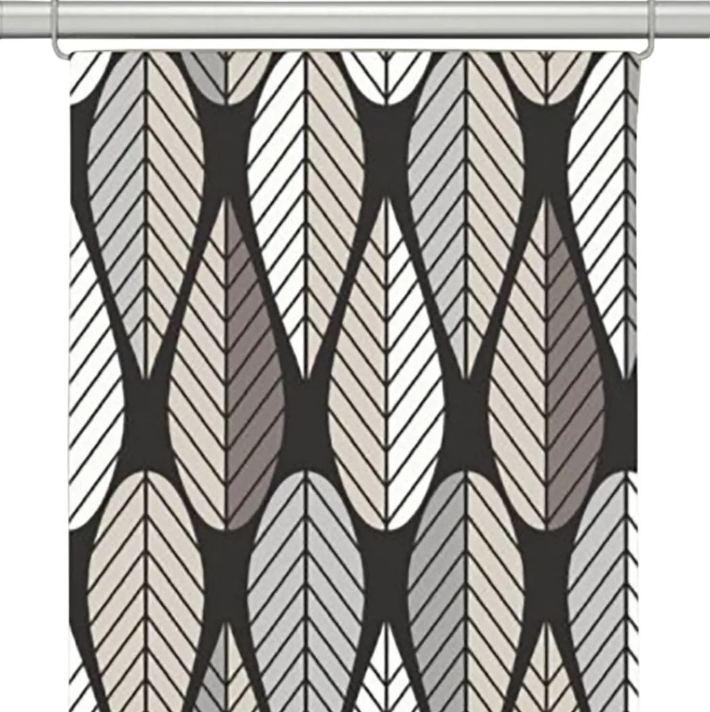 Panelgardiner<Arvidssons textil Blader svart panelgardiner