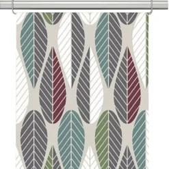 Panelgardiner<Arvidssons textil Blader vinröd panelgardiner
