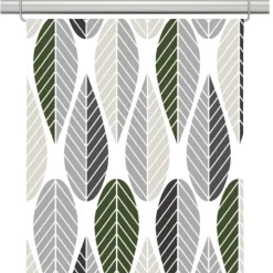 Panelgardiner<Arvidssons textil Blader vit-grå panelgardiner