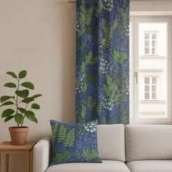 Gardiner Mönstrade<Arvidssons textil Blå blom blå gardiner