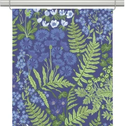 Panelgardiner<Arvidssons textil Blå Blom blå panelgardiner