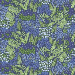 Gardintyger Mönstrade|Arvidssons Textil<Arvidssons textil Blå Blom blå tyg