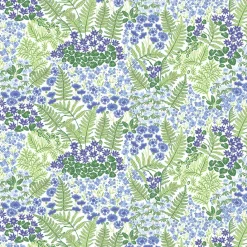 Bordsduk<Arvidssons textil Blå blom vit bordsduk